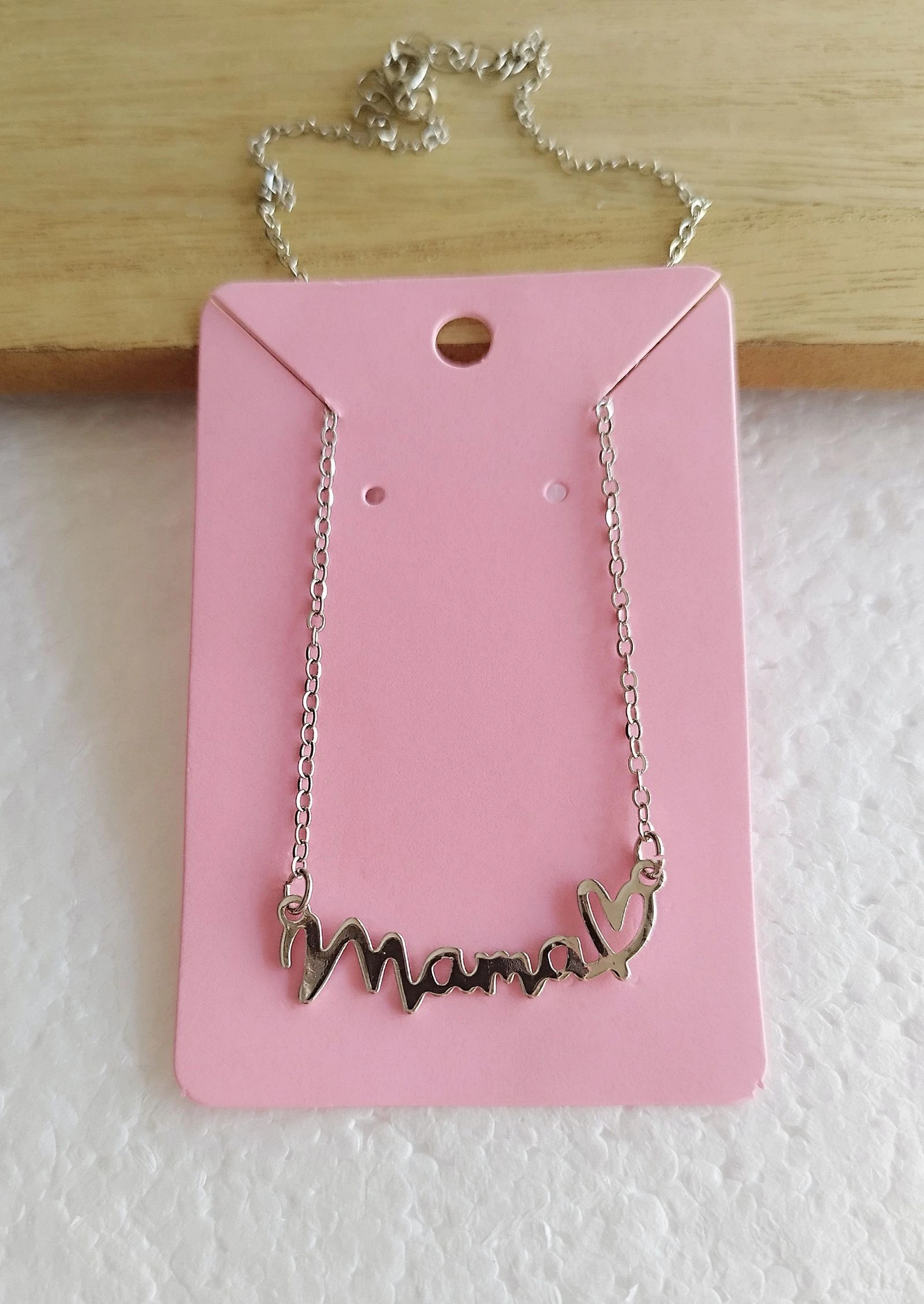 Colar Mamã prateado em aço inoxidável 